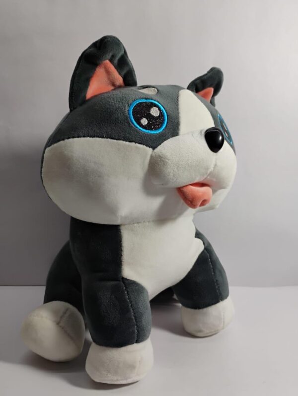 Plush Husky Dog Stuffed Animal, Blue Eyes, Grey and White, Soft Toy