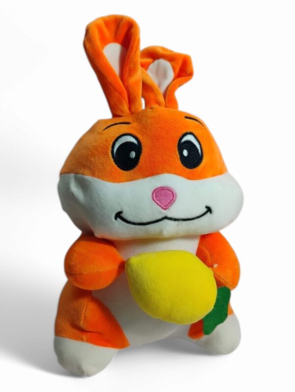 Plush Bunny Stuffed Animal, Orange and White, with Carrot, Soft Toy for Kids (Orange)