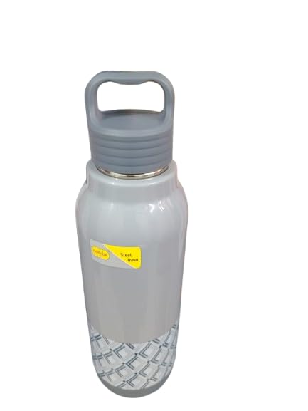 Insulated Water Bottle, Dual-Tone Design, Carry Handle, Grey