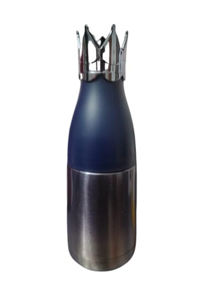Stainless Steel Water Bottle with Crown Cap, Double Wall Insulated, Navy Blue, Stainless Steel Water Bottle | Vacuum Insulated,Black | 14 Hrs Hot & 18 Hours Cold | Personal & Corporate Gifting