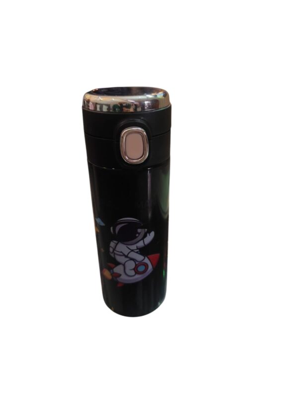 Insulated Travel Mug Set, Unicorn and Astronaut Design, One-Touch Lid, Pink and Black, 1-Pack