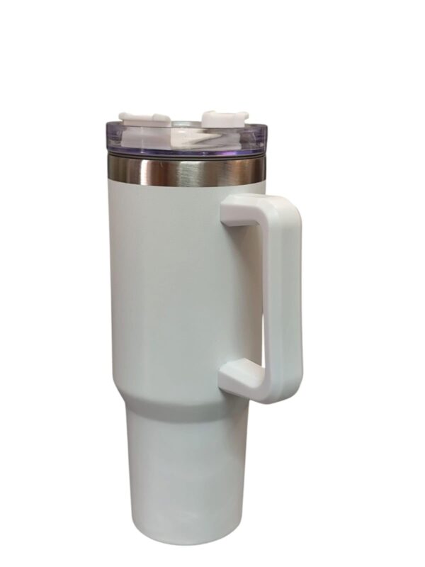 TERPRISES India Search  EN Help Stainless Steel Travel Mug with Handle, 40 oz, Double Wall Insulated, White