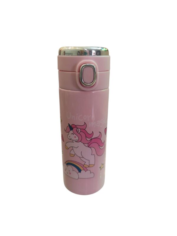Insulated Travel Mug Set, Unicorn and Astronaut Design, One-Touch Lid, Pink and Black, 1-Pack