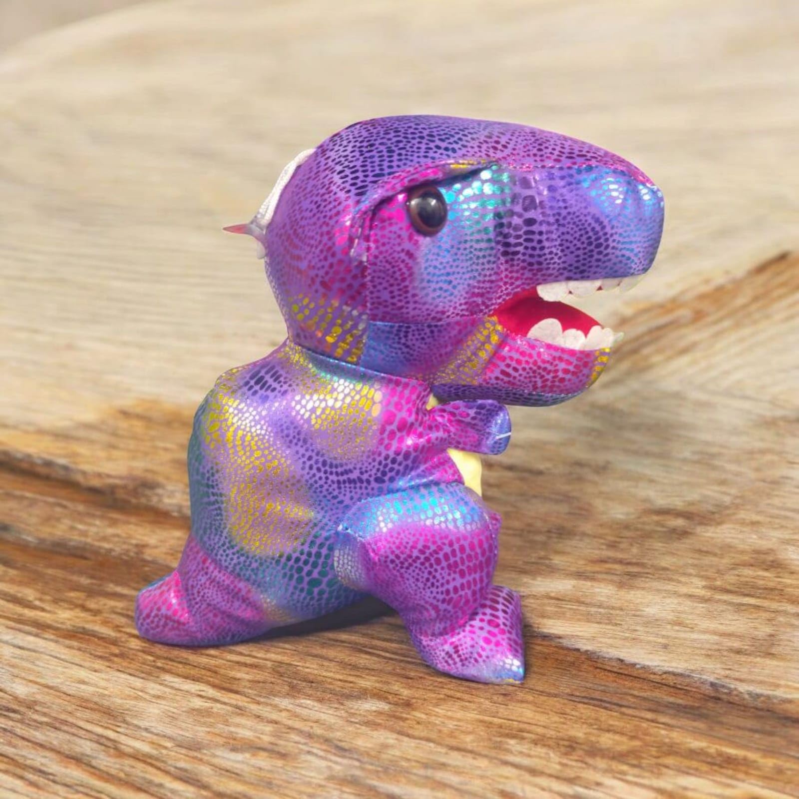Plush Dinosaur T-Rex Stuffed Animal, Iridescent Rainbow Colours, Soft Toy